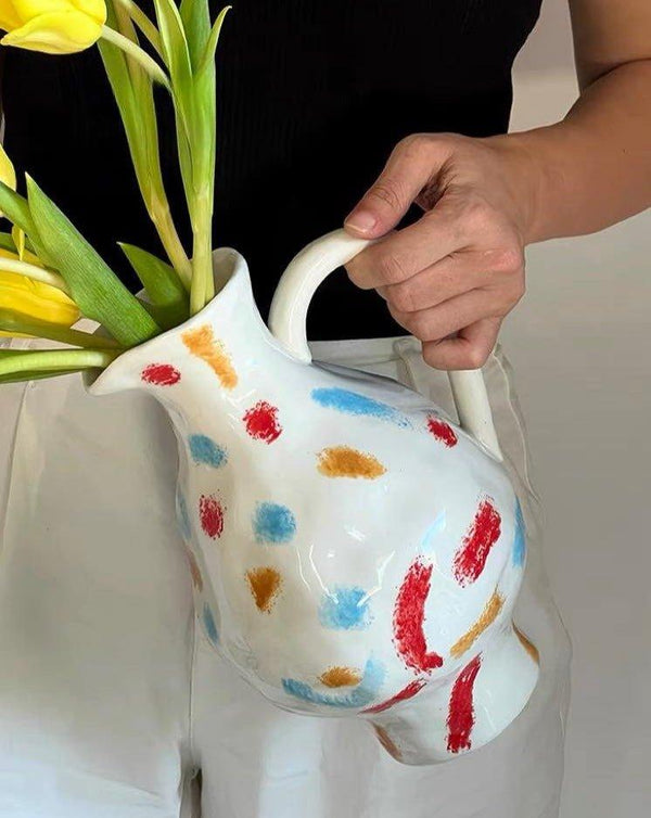 Handmade Nordic Style Pottery Jug Vase