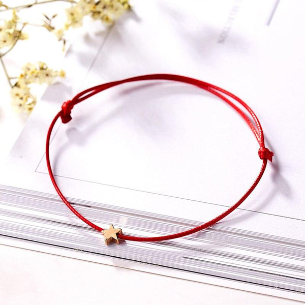 Handmade Red Thread String Rope Bracelet Cute Love Heart Star Butterfly Crown Cross Round Charm Star Heart Compass Bracelets Adjustable Bracelet Handmade Simple Cute Bracelets Best Friend Women Bracelet