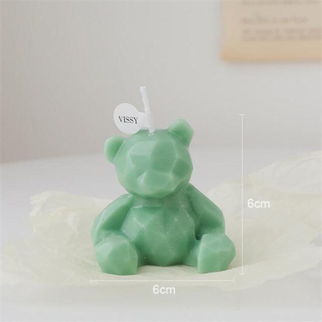 Handmade Scented Candles Creative Teddy Dog Candles Cute Bear Birthday Candles Bear Shaped Cool Candles Scented Funky Candles Aesthetic Candles Birthday Cake Decoration Cake Topper Decor For Baby ShoweAromatherapy Teddy Bear Shape Candle Gift