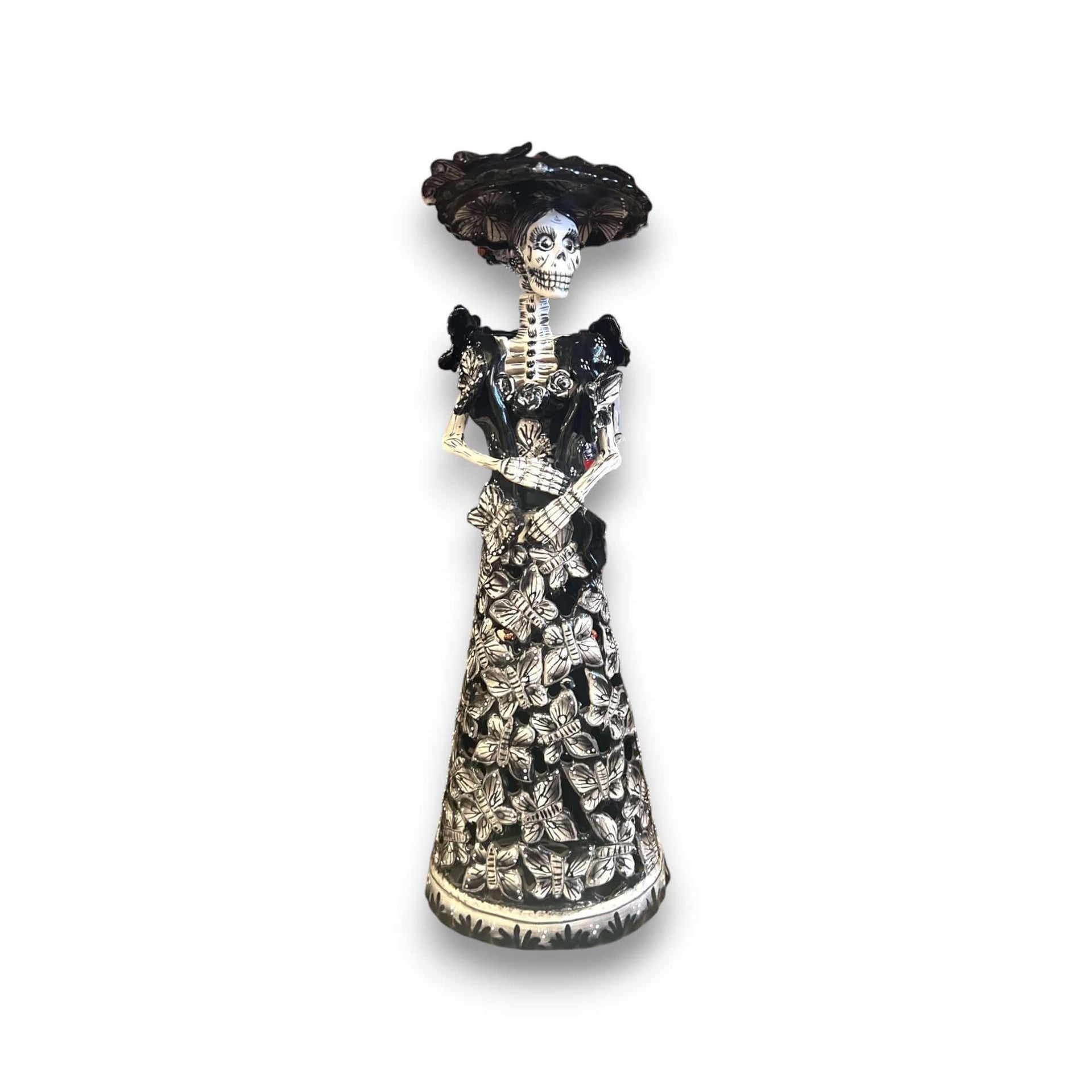 Talavera Catrina Figurine | Handmade Day of the Dead Skeleton Art
