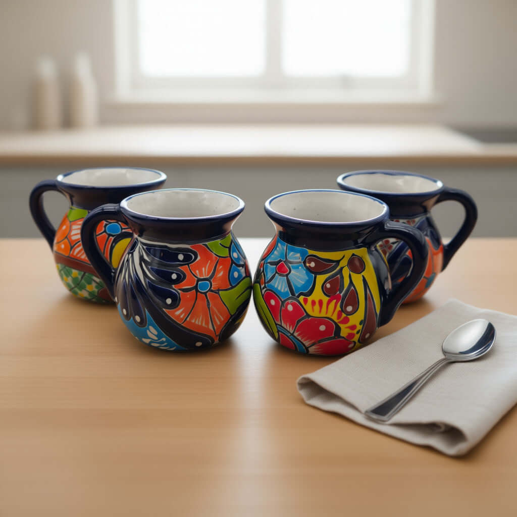 Talavera Floral Coffee Mug | Handmade Mexican Ceramic Cup