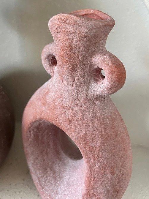 Handmade Wabi Sabi Abstract Pottery Vase, Crude Rustic Decorative Flower Vessel