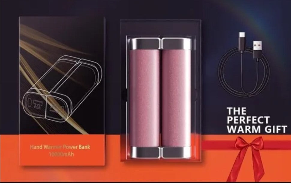 2 Packs Split-Magnetic Electric Reusable Handwarmer, 10000mAh & 360° Heating MAX 15 Hrs Warmth & 3 Levels Temp Portable USB Power Bank