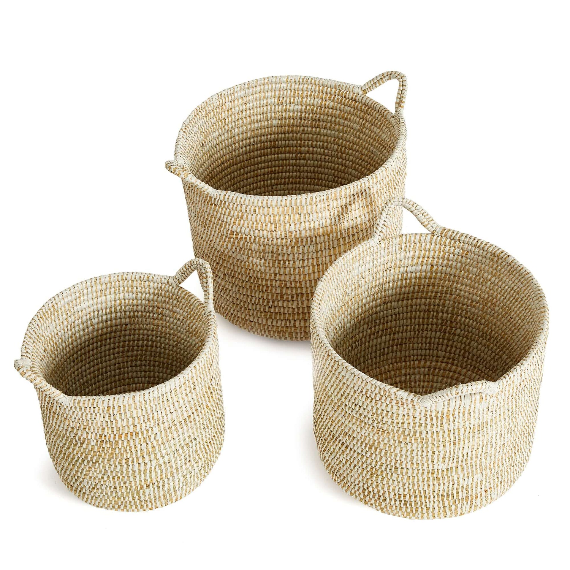 Handwoven Rivergrass Storage Baskets for Coastal Decor (Set of 3)