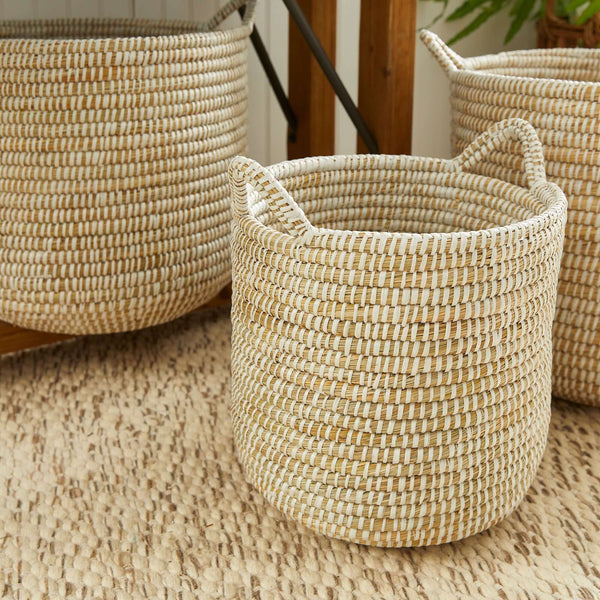 Handwoven Rivergrass Storage Baskets for Coastal Decor (Set of 3)