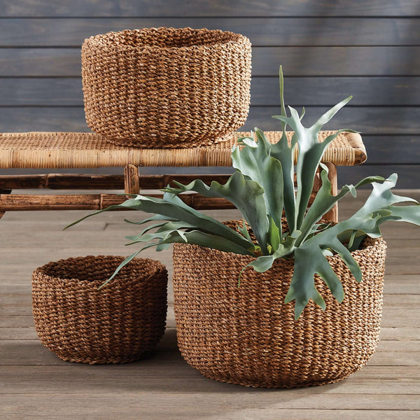 Handwoven Seagrass Storage Baskets (Set of 3)