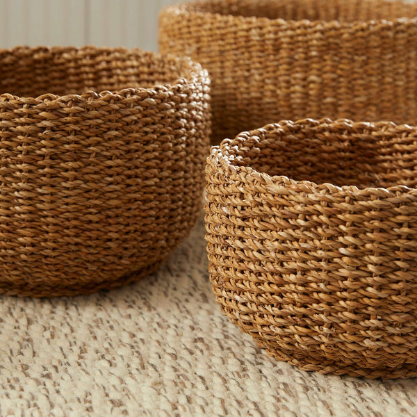 Handwoven Seagrass Storage Baskets (Set of 3)