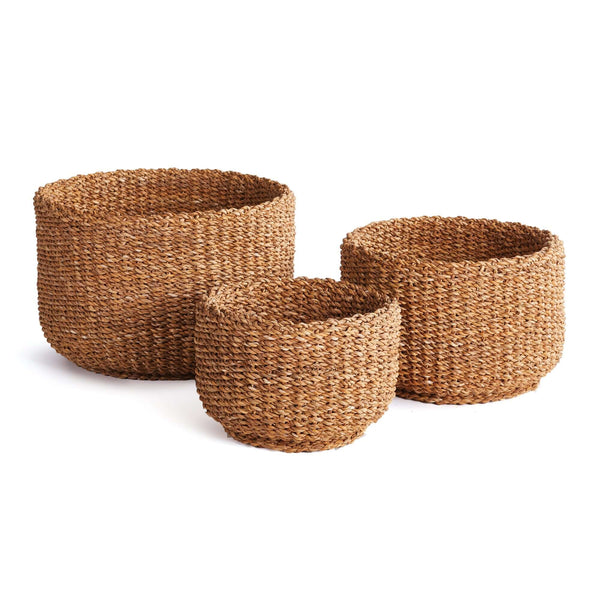 Handwoven Seagrass Storage Baskets (Set of 3)