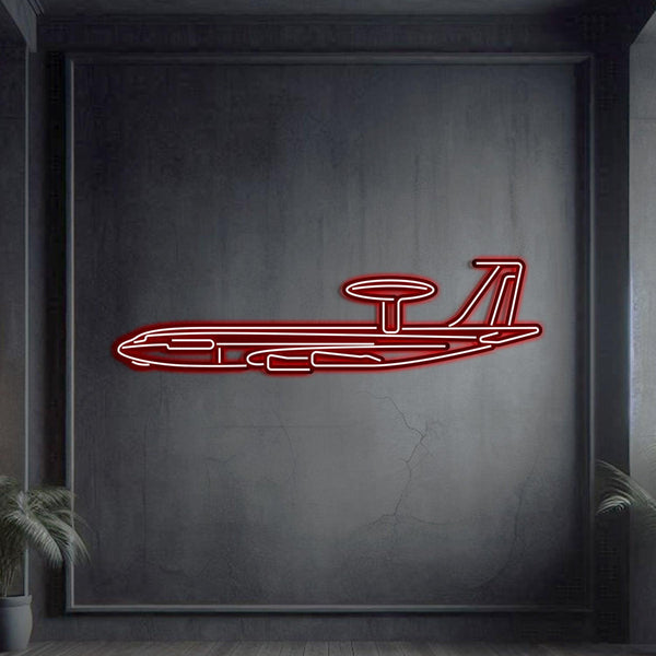 E-3G Sentry Metal Neon Aircraft Wall Art - NCN0028