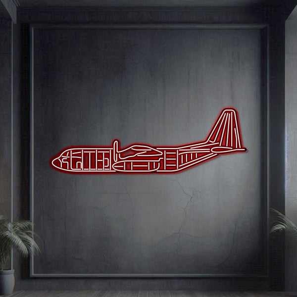 C-130 Metal Neon Aircraft Wall Art - NCN0019