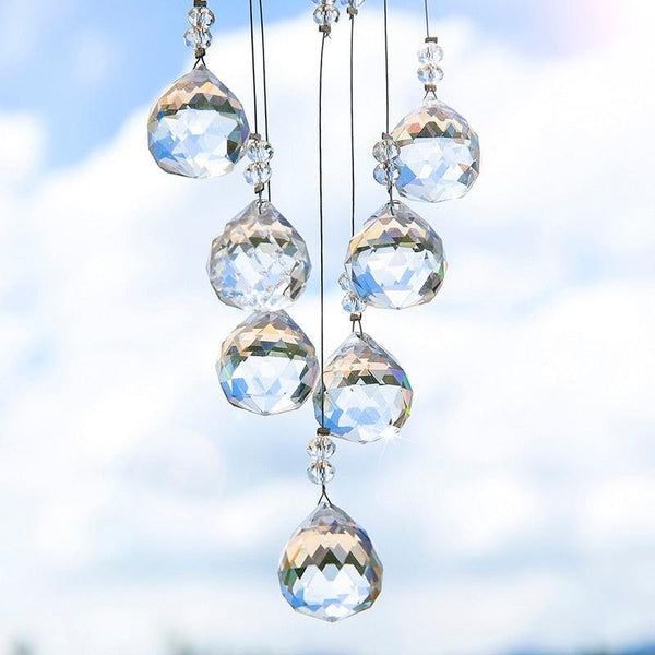 Hanging Crystal With Ball Prism Rainbow Maker Tree of Life Decor For Garden Window Rainbow Maker with Chain for Easy Hanging Outdoor Home Kids Room Window