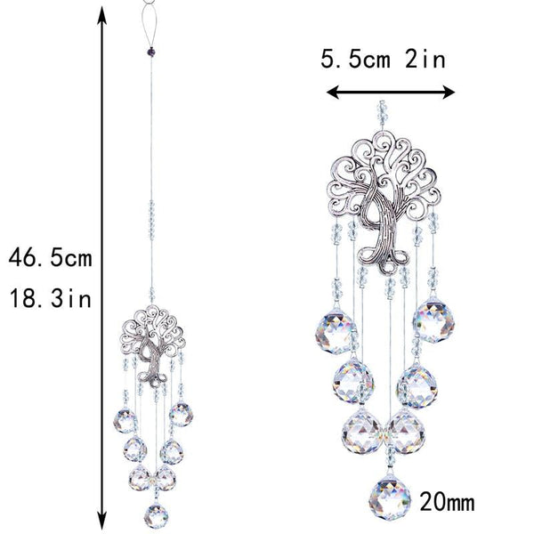 Hanging Crystal With Ball Prism Rainbow Maker Tree of Life Decor For Garden Window Rainbow Maker with Chain for Easy Hanging Outdoor Home Kids Room Window