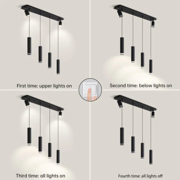 Hanging Light for Modern Kitchen Island with Adjustable Aluminum Spotlights