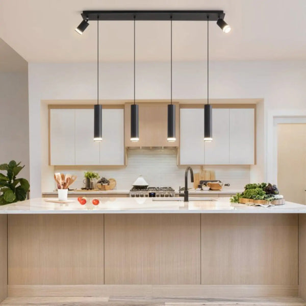Hanging Light for Modern Kitchen Island with Adjustable Aluminum Spotlights