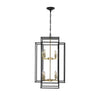 Hanging Light In Kitchen with 8-Lights - Black & Gold Tiered Chandelier