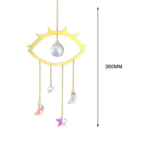 Hanging Sun Catcher Moon Light With Chain Pendant Ornament Crystal Balls  Catcher Wind-chime Rainbow Maker Crystal Hanging  Window Curtain Chandelier Outdoor Garden Home Decor Christmas Day Party Wedding Decoration