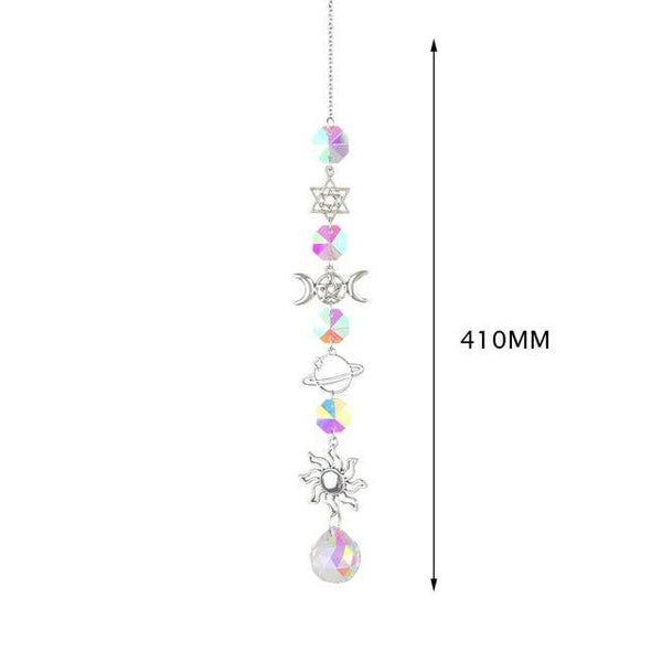 Hanging Sun Catcher Moon Light With Chain Pendant Ornament Crystal Balls  Catcher Wind-chime Rainbow Maker Crystal Hanging  Window Curtain Chandelier Outdoor Garden Home Decor Christmas Day Party Wedding Decoration