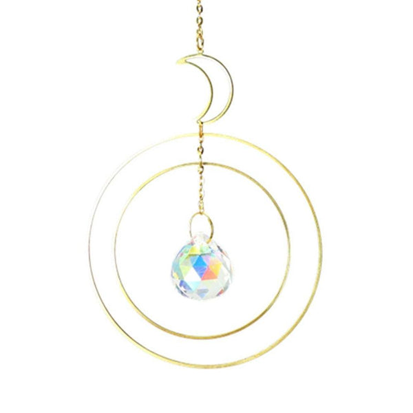 Hanging Sun Catcher Moon Light With Chain Pendant Ornament Crystal Balls  Catcher Wind-chime Rainbow Maker Crystal Hanging  Window Curtain Chandelier Outdoor Garden Home Decor Christmas Day Party Wedding Decoration