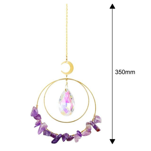 Hanging Sun Catcher Moon Light With Chain Pendant Ornament Crystal Balls  Catcher Wind-chime Rainbow Maker Crystal Hanging  Window Curtain Chandelier Outdoor Garden Home Decor Christmas Day Party Wedding Decoration