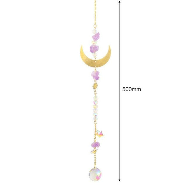 Hanging Sun Catcher Moon Light With Chain Pendant Ornament Crystal Balls  Catcher Wind-chime Rainbow Maker Crystal Hanging  Window Curtain Chandelier Outdoor Garden Home Decor Christmas Day Party Wedding Decoration