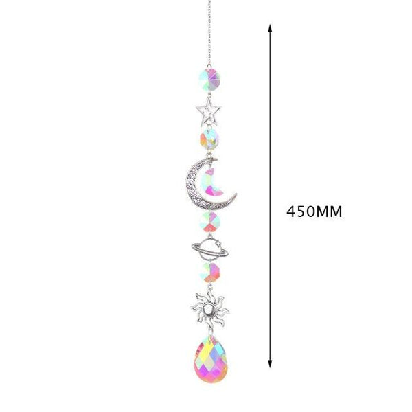 Hanging Sun Catcher Moon Light With Chain Pendant Ornament Crystal Balls  Catcher Wind-chime Rainbow Maker Crystal Hanging  Window Curtain Chandelier Outdoor Garden Home Decor Christmas Day Party Wedding Decoration