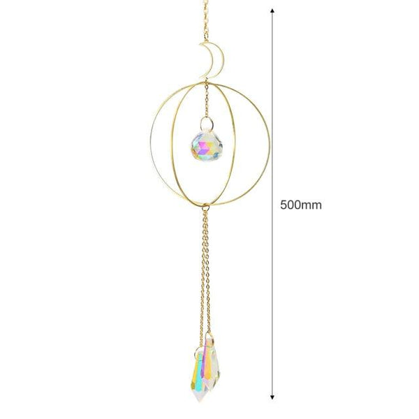 Hanging Sun Catcher Moon Light With Chain Pendant Ornament Crystal Balls  Catcher Wind-chime Rainbow Maker Crystal Hanging  Window Curtain Chandelier Outdoor Garden Home Decor Christmas Day Party Wedding Decoration
