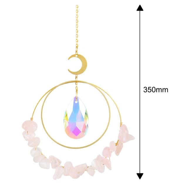 Hanging Sun Catcher Moon Light With Chain Pendant Ornament Crystal Balls  Catcher Wind-chime Rainbow Maker Crystal Hanging  Window Curtain Chandelier Outdoor Garden Home Decor Christmas Day Party Wedding Decoration
