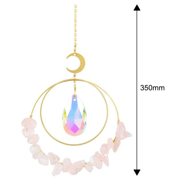 Hanging Sun Catcher Moon Light With Chain Pendant Ornament Crystal Balls  Catcher Wind-chime Rainbow Maker Crystal Hanging  Window Curtain Chandelier Outdoor Garden Home Decor Christmas Day Party Wedding Decoration
