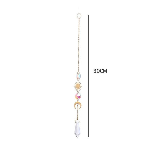 Hanging Sun Catcher Moon Light With Chain Pendant Ornament Crystal Balls  Catcher Wind-chime Rainbow Maker Crystal Hanging  Window Curtain Chandelier Outdoor Garden Home Decor Christmas Day Party Wedding Decoration