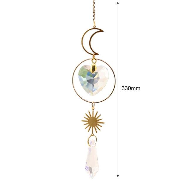 Hanging Sun Catcher Moon Light With Chain Pendant Ornament Crystal Balls  Catcher Wind-chime Rainbow Maker Crystal Hanging  Window Curtain Chandelier Outdoor Garden Home Decor Christmas Day Party Wedding Decoration