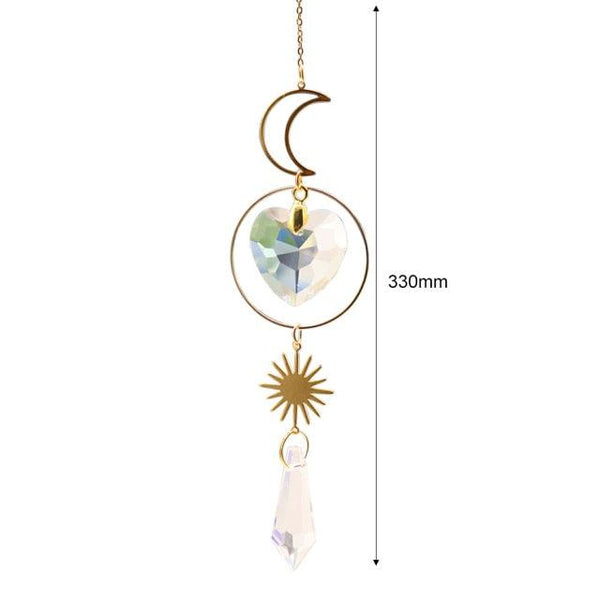 Hanging Sun Catcher Moon Light With Chain Pendant Ornament Crystal Balls  Catcher Wind-chime Rainbow Maker Crystal Hanging  Window Curtain Chandelier Outdoor Garden Home Decor Christmas Day Party Wedding Decoration