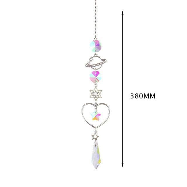 Hanging Sun Catcher Moon Light With Chain Pendant Ornament Crystal Balls  Catcher Wind-chime Rainbow Maker Crystal Hanging  Window Curtain Chandelier Outdoor Garden Home Decor Christmas Day Party Wedding Decoration