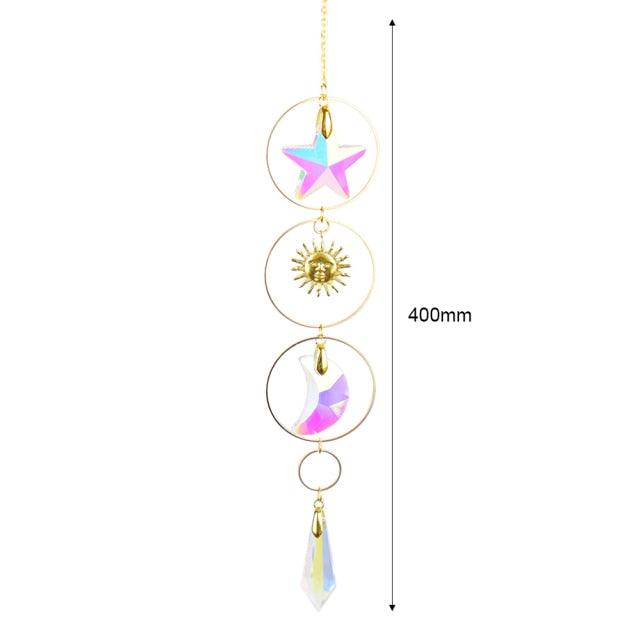 Hanging Sun Catcher Moon Light With Chain Pendant Ornament Crystal Balls  Catcher Wind-chime Rainbow Maker Crystal Hanging  Window Curtain Chandelier Outdoor Garden Home Decor Christmas Day Party Wedding Decoration