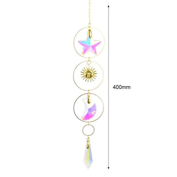 Hanging Sun Catcher Moon Light With Chain Pendant Ornament Crystal Balls  Catcher Wind-chime Rainbow Maker Crystal Hanging  Window Curtain Chandelier Outdoor Garden Home Decor Christmas Day Party Wedding Decoration