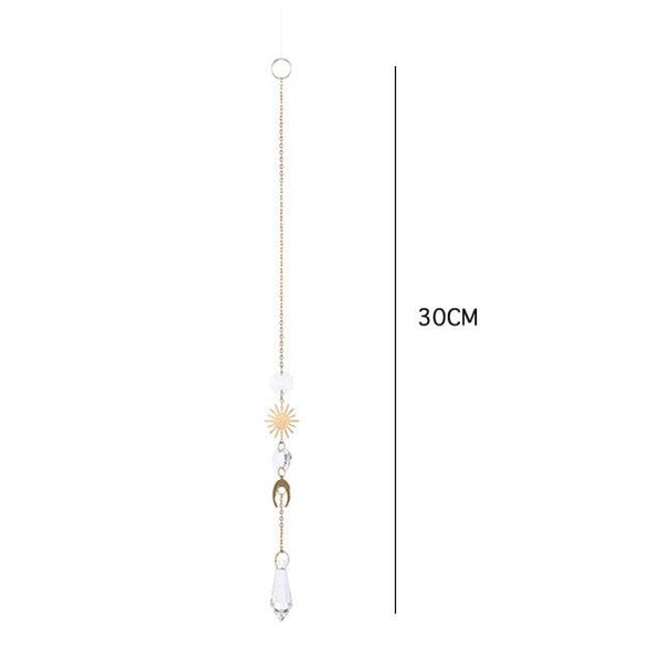 Hanging Sun Catcher Moon Light With Chain Pendant Ornament Crystal Balls  Catcher Wind-chime Rainbow Maker Crystal Hanging  Window Curtain Chandelier Outdoor Garden Home Decor Christmas Day Party Wedding Decoration
