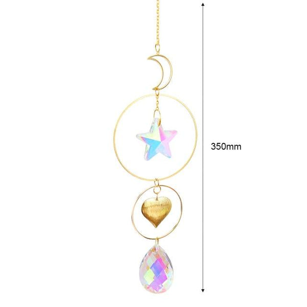 Hanging Sun Catcher Moon Light With Chain Pendant Ornament Crystal Balls  Catcher Wind-chime Rainbow Maker Crystal Hanging  Window Curtain Chandelier Outdoor Garden Home Decor Christmas Day Party Wedding Decoration