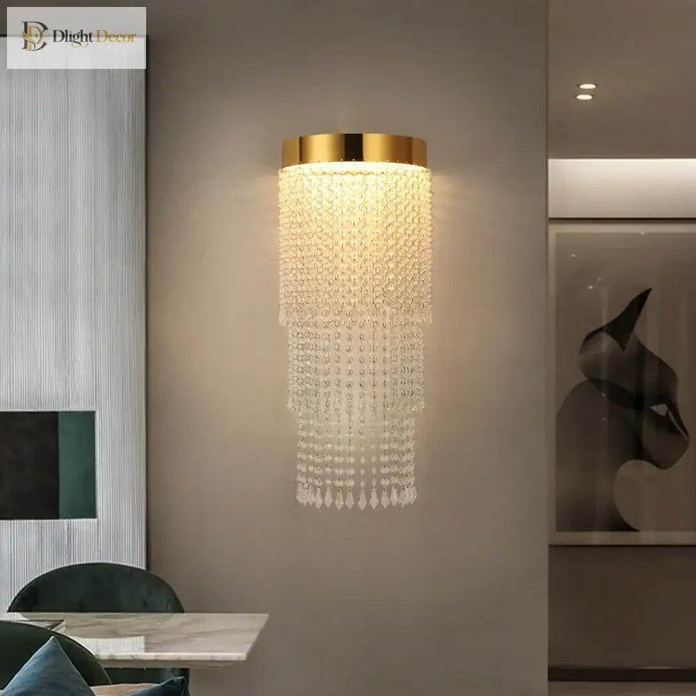 Hannah Modern Crystal Gold Wall Sconce | Bedroom Lighting