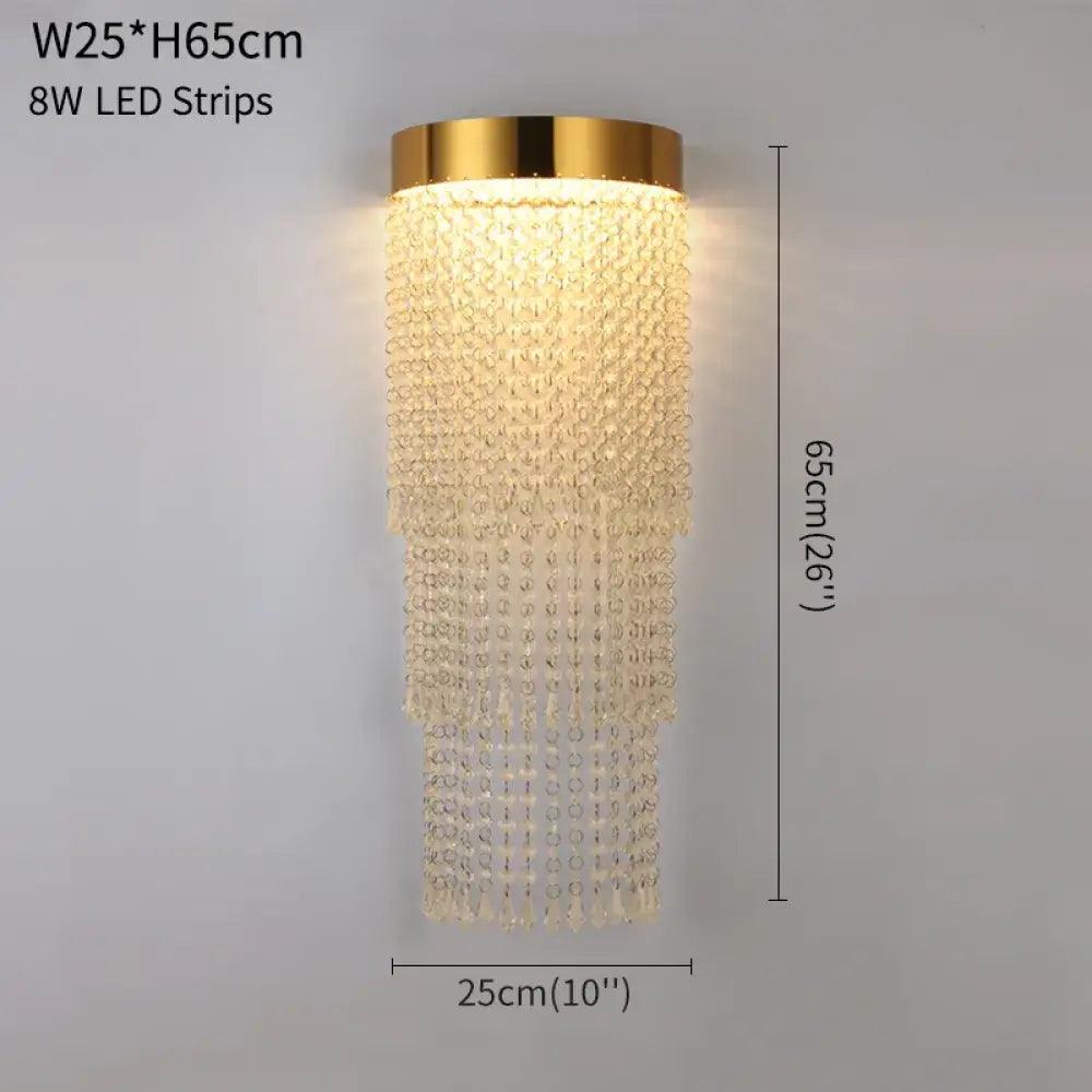 Hannah Modern Crystal Gold Wall Sconce | Bedroom Lighting