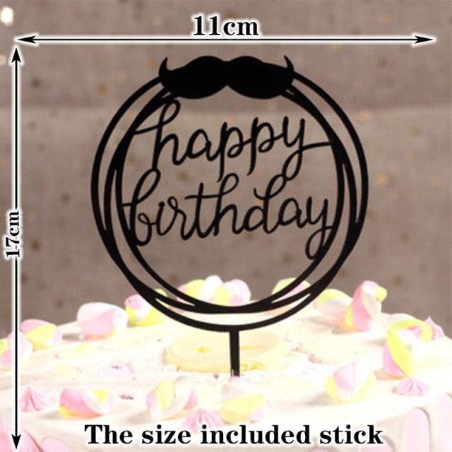 Happy Birthday Cake Topper Gold Cake Topper Acrylic Cake Topper Happy Birthday Cake Topper Cake Decoration Acrylic Letter Cake Toppers Party Supplies Happy Birthday Black Cake Decorations