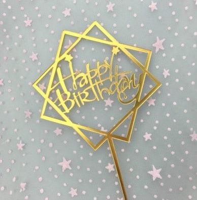 Happy Birthday Cake Topper Gold Cake Topper Acrylic Cake Topper Happy Birthday Cake Topper Cake Decoration Acrylic Letter Cake Toppers Party Supplies Happy Birthday Black Cake Decorations