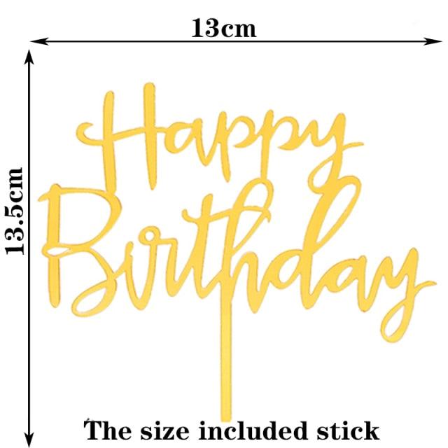 Happy Birthday Cake Topper Gold Cake Topper Acrylic Cake Topper Happy Birthday Cake Topper Cake Decoration Acrylic Letter Cake Toppers Party Supplies Happy Birthday Black Cake Decorations