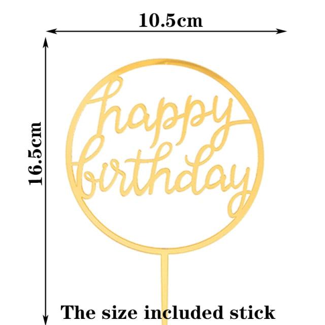 Happy Birthday Cake Topper Gold Cake Topper Acrylic Cake Topper Happy Birthday Cake Topper Cake Decoration Acrylic Letter Cake Toppers Party Supplies Happy Birthday Black Cake Decorations