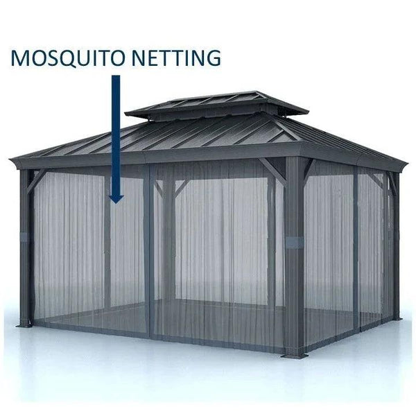 Shade N' Shelters 10' x 10' Granite Peak Hardtop Gazebo Mosquito Netting with Hooks - Gifts for You 'n Me