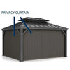 Shade N' Shelters 10' x 14' Granite Peak Hardtop Gazebo Privacy Curtain with Hooks