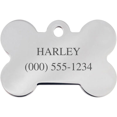 Harley-Davidson Chrome Stones Diva Pet ID Tag - Large Bone