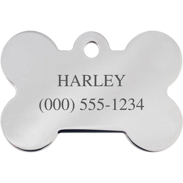 Harley-Davidson Chrome Stones Diva Pet ID Tag - Large Bone - Gifts for You 'n Me