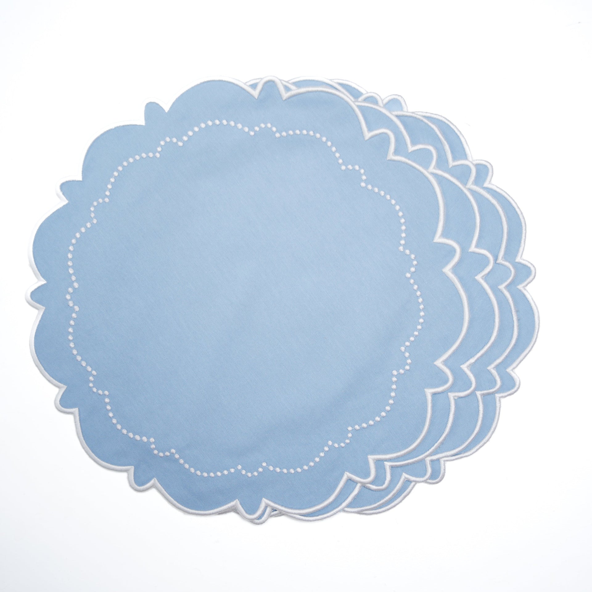 SPRING TABLE DECOR – HARMONY BLUE ROUND FABRIC PLACEMAT