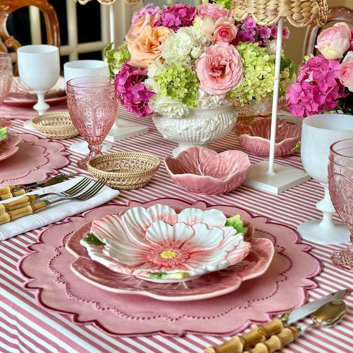 SPRING TABLE DECOR – HARMONY PINK ROUND FABRIC PLACEMAT