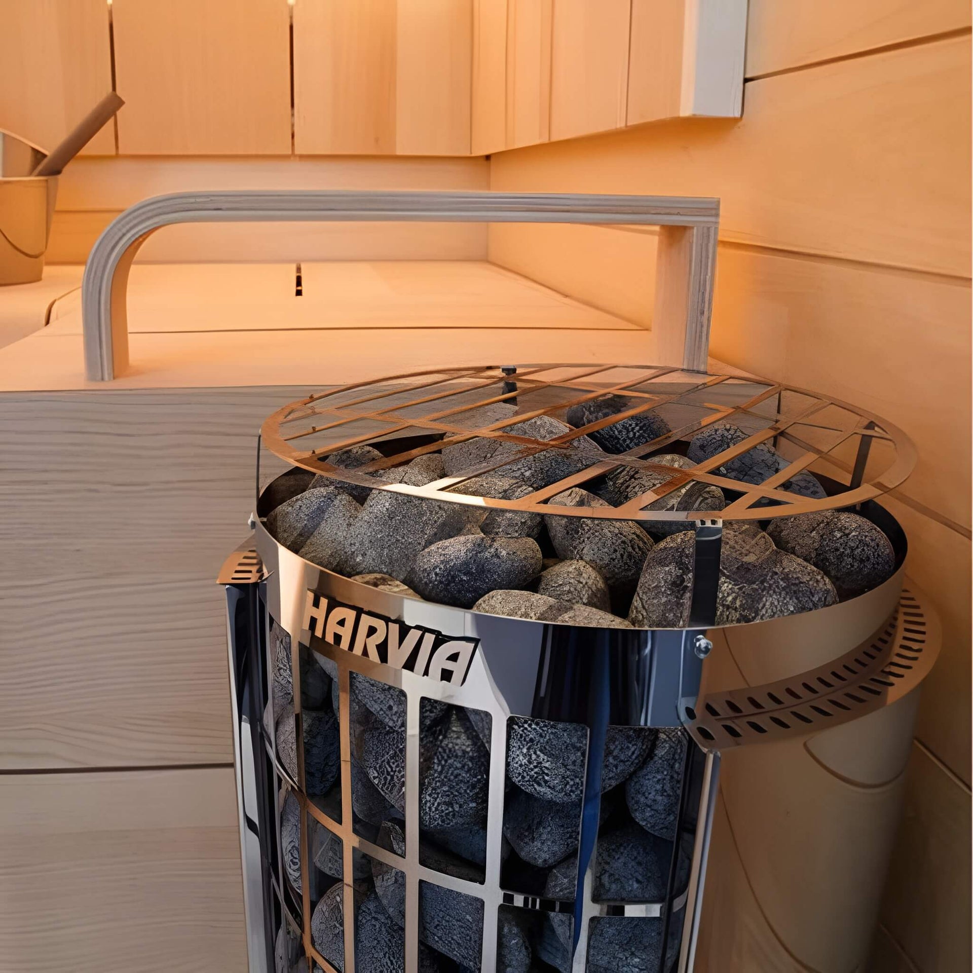 Harvia Cilindro Modern Steel Pillar Style Sauna Heater W/ Sauna Stones [PC60/80/90] (SAK84937)