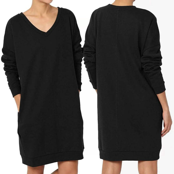 Haute Edition Women's Oversized Pullover Sweatshirt Dress